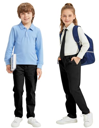Image of QBK Relaxed Fit Stretch School Uniform Pant Chino Pants for Toddler to Youth Boys and Girls