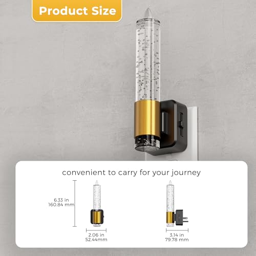 Image of L LOHAS LED Night Light, Amber Candle Night Lights Plug into Wall,2 Pack 0-100 LM Dimmable Nightlight, Plug in Bubble Night Light with Dusk to Dawn Sensor, for Bathroom Hallway