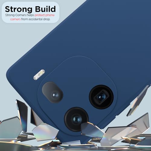 Image of Outlouders Back Cover for iQOO 12 5G | Camera Protection | Durable Soft Matte Silicone Bumper Case (Blue)