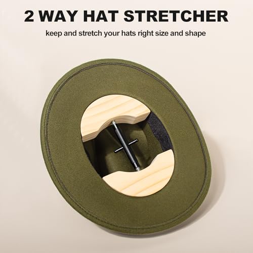 Image of Hat Stretcher, Hat Stretchers for Fitted Hats, Wooden Hats Stretcher with Lever Wrench, Extender for Men