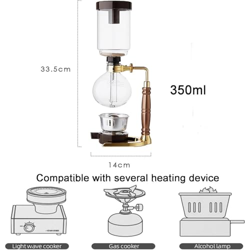 Siphon-Kaffeemaschine mit Mullfilter und Verbrühungsschutz, hohe Temperaturbeständigkeit, für Zuhause, Büro und Clubhouse 6 Siphon-Kaffeemaschine mit Mullfilter und Verbrühungsschutz, hohe Temperaturbeständigkeit, für Zuhause, Büro und Clubhouse