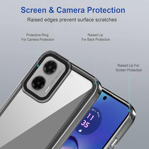 Image of Zapcase Back Case Cover for Moto G35 5G | Compatible for Moto G35 5G Back Cover | Case Cover with Camera Protection | (TPU + PC | Translucent Black)