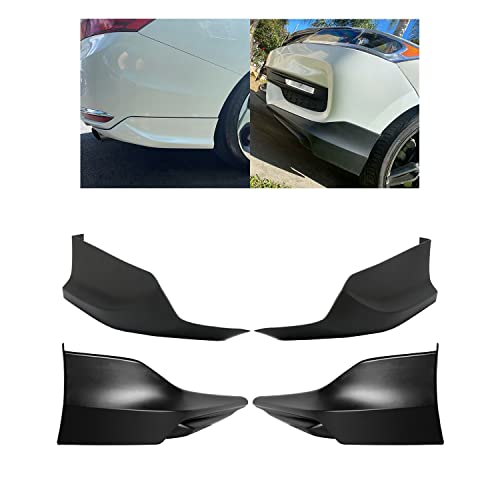 ECOTRIC Front & Rear Bumper Splitter Lip Compatible with 2016 2017 Honda Accord 4 Door Sedan Spoiler Underbody Pair HFP Style Painted Black - 2 Packages