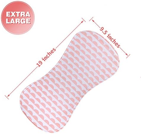 5-Pack Baby Burp Cloths for Girls, Triple Layer, 100% Organic Cotton, Soft and Absorbent Towels, Burping Rags for Newborns by MiiYoung