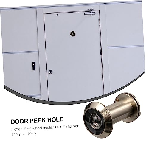 VILLCASE Mirilla de puerta contra robo de cobre con tapa Ángulo amplio de visión Ojo de cerradura para seguridad en el hogar Durable y confiable Detector de puerta para mayor seguridad en cualquier lugar miniatura 2