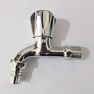DRIZZLE Solo Nozzle Bib Cock Tap for Bathroom (Standard, Chrome) - 2 Pieces