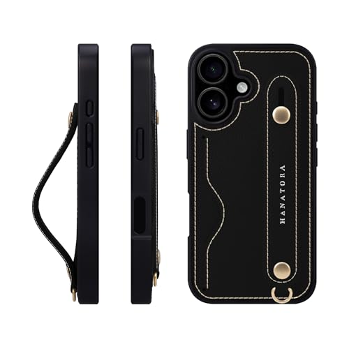HANATORA for iPhone 17 �P�[�X �{�v �ϏՌ� �w�ʃx���g �J�[�h�|�P�b�g �X�}�z�P�[�X �X�}�z �X�^���h�@�\ �l�b�N �X�g���b�v �t�� �G���{�X���U�[ �M�t�g �}�O�l�b�g�Ȃ� �u���b�N NCGH-17-Black