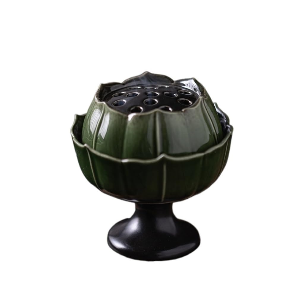 Basxdrfxz A Incense Holder Base Ceramic Lotus Incense Burner Retro Disc Chinese Style Romatherapy