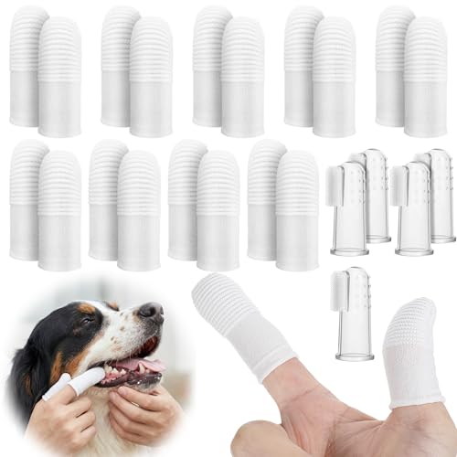 Wanmu 25 Stück Fingerförmige Hundezahnbürste, Wiederverwendbar Fingerzahnbürste Hund Silikon-Fingerzahnbürsten Pet Finger Zahnbürste für Hunde Katzen Zahnpflege, Zahnreinigung, Zahnfleischmassage