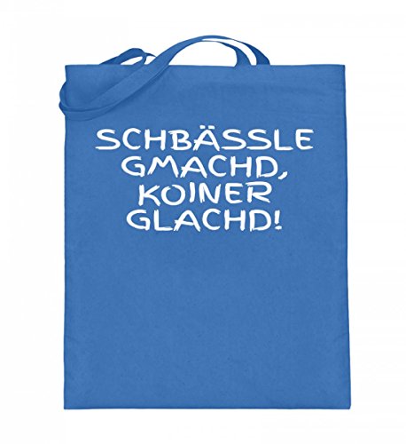 Sac en toile de jute bleu de qualité supérieure à longues anses et motif imprimé