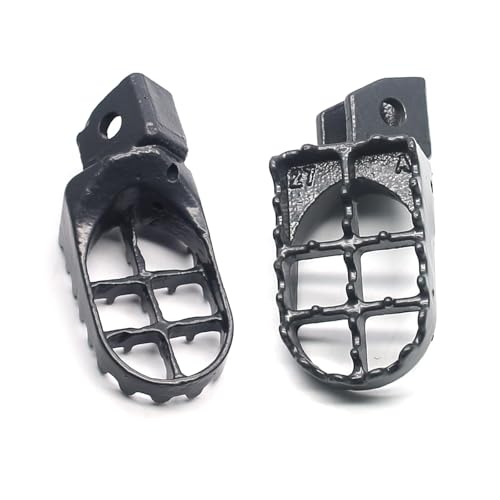 Image of MZS Dirt Bike Foot Pegs, Gray MX Heavy Cast Iron Metal Non-Slip Pedals