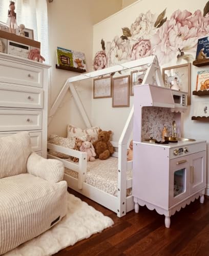 Image of BuLuTu Muslin Cotton Kids Toddler Duvet Cover for Girls Boys Baby Crib Duvet Covers with Zipper Closure, 47 inchx59 inch, Flower & Rabbit Print (No Pillow Cases)