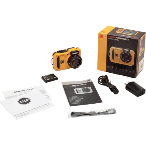 Image of Kodak PIXPRO WPZ2 Rugged Waterproof Shockproof Digital Camera 16MP 4X Optical Zoom 1080P Full HD Video, 2.7 LCD (Blue), 32GB SD Card, Black Compact Camera Case, Floating Strap, Bundle (7 Items)