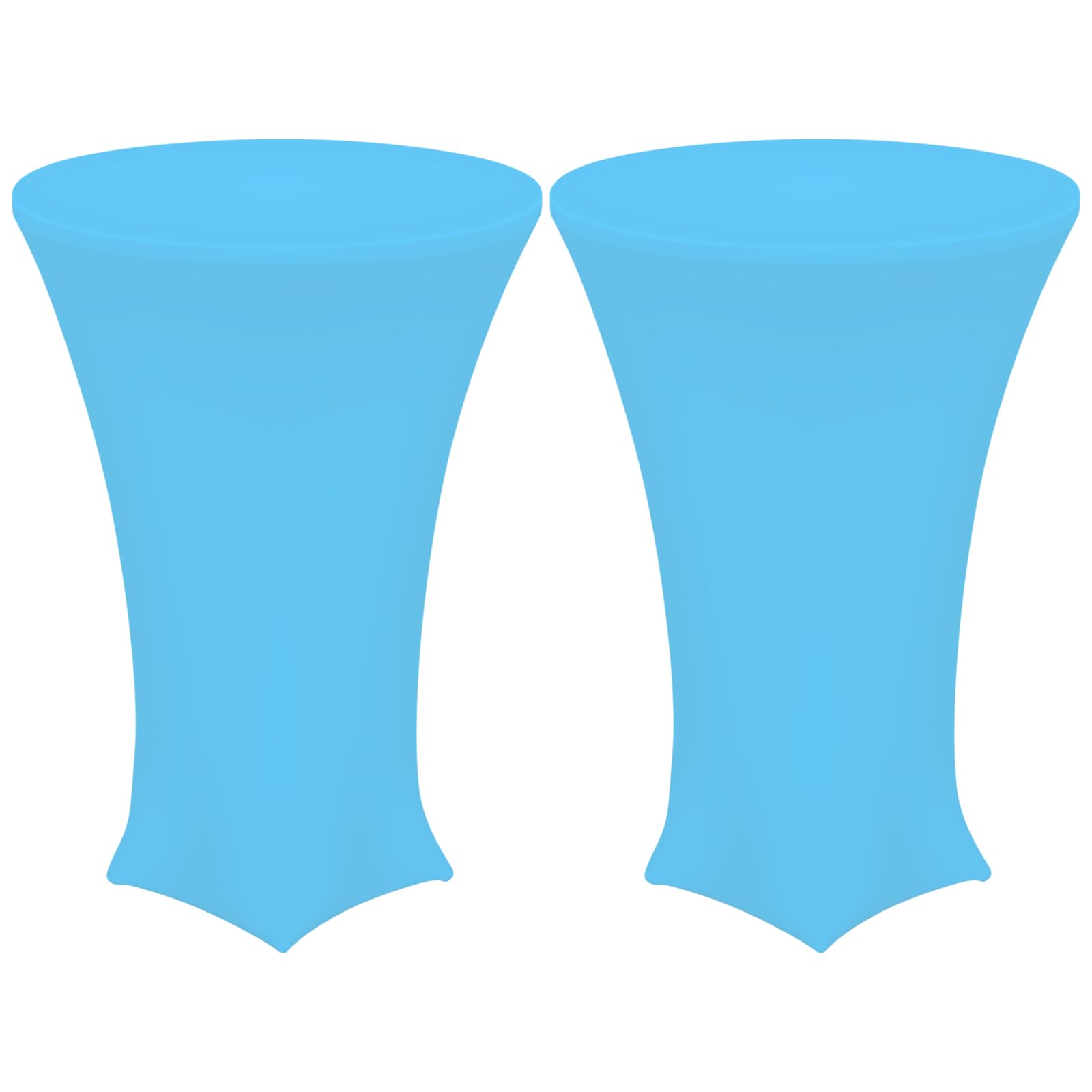uxcell 2pcs Round Cocktail Tablecloth 32" x 43", Highboy Spandex Stretch Tablecloth Table Cover, Fitted High Top Table for Bar Wedding Party, (Sky