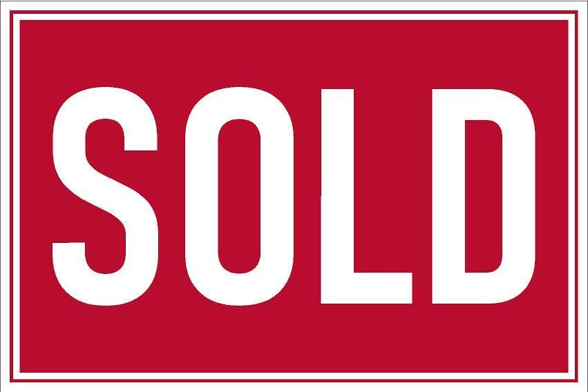Sold. Red sign - 1mm flexible Plastic sign (400mm x 300mm)