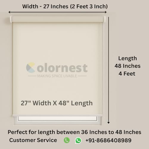 Image of Roller Blinds for Windows 27 Inch W X 48 Inch L | Dim Out Roll-Up Shades Sun UV Protection for Home & Office Charcoal Grey| Heavy Duty in 38 MM Pole