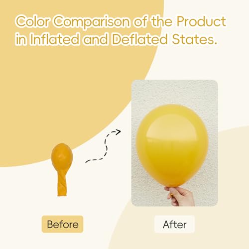 Image of Mustard Yellow Balloons 12 inch, Mustard Yellow Latex 50pcs Party Balloons | Fall, Baby Shower, Birthday Party Decorations
