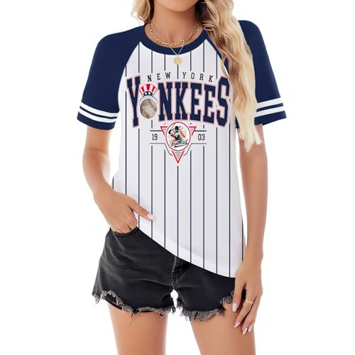 Baseball Shirt for Women Game Day Baseball Fan Shirt Mom Tee Casual Short Sleeve Tops Blue-04, XX-Large