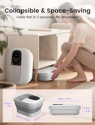 RIKE Spa de pies plegable con calefacción, burbujas y masaje Shiatsu miniatura 6