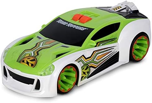 Nikko 20052 Road Rippers Maximum Boost - Coche de Carreras con accionamiento de Cohetes (Ruedas traseras con Efectos de luz y Sonido, Incluye Pilas, 25 cm), Color Verde y Blanco