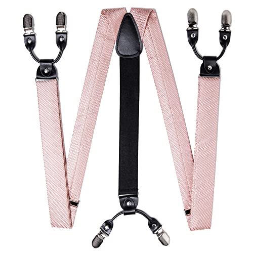 Image of DiBanGu Paisley Bow Tie and Supenders for Men Tuxedo Heavy Duty 6 Clips Suspender Adjustable Y-Shape Mens Trouser Braces