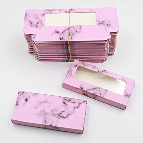 HBZGTLAD NEW 50pcs Empty Eyelashes Packaging Soft Paper Lash Box holographic Design for 25MM Strip Lashes 3D Mink Lashes (16#)