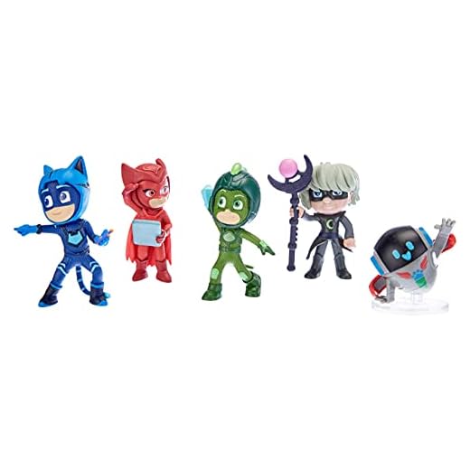 Simba 109402364 PJ Masker Figurset, 5 Actionfigurer, 8 cm, Flerfärgad
