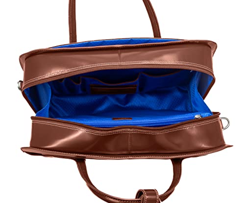 Image of McKlein WILLOWBROOK, 17 inch Leather Detachable -Wheeled Ladies' Laptop /Computer & Tablet Business Briefcase Bag /Women's Rolling Overnight Travel Bag, Removable trolley case