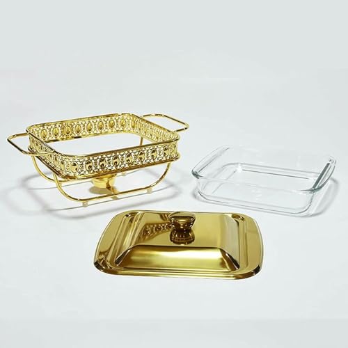 Chauffe-plats rond pour restauration de buffet avec support et couvercle transparent