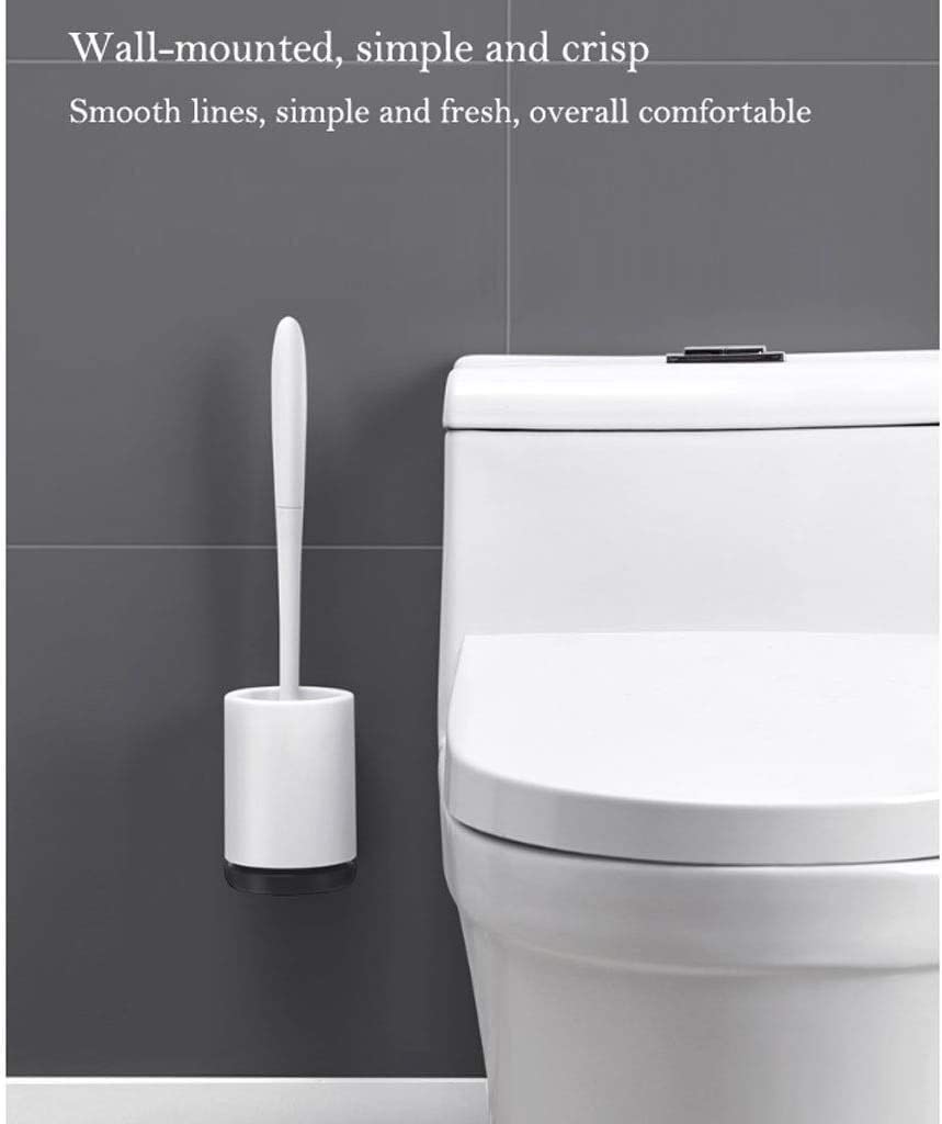 Cepillo de Limpieza Escobilla De Inodoro Con Mango Largo Y Cabezal De Goma Con Base De Soporte, Cepillo De Limpieza Para Baño Doméstico, Escobillas De Inodoro Montadas En La Pared Cepillo de Baño