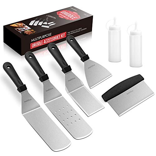 multifun Griddle Accessories Kit, 7Pieces Exclusive Stainless Steel