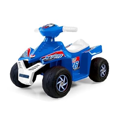 FEBER - Quad CE-Blue 6V  Coche eléctrico para niños y niñas de 18 Meses a 3 años  con Acelerador  Ruedas Grandes para Estabilidad  hasta 40 min de batería  Cargador Incluido  Famosa  FEN53000 