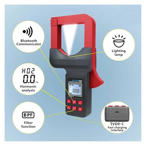 Medidor de pinza de corriente de fuga digital WK6680 True RMS con detección NCV miniatura 6