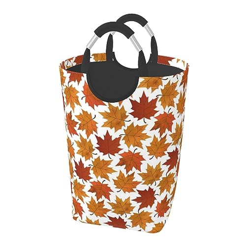洗濯かご 紅葉 秋 落ち葉 洗濯ボックス ランドリーバスケット ランドリーかご 収納バッグ 収納袋 脱衣かご 折りたたみ 持ち手付き 大容量 50L 防水 耐久性 寝室 洗濯室 バスルーム 省スペース 雑貨収納 おしゃれ 家庭用 衣類収納 四角 便利