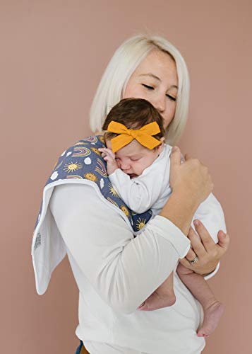 Image of Copper Pearl Premium Baby Burp Cloths - 3-Pack Large Cotton Burp Cloths, Extra Soft Spit Up Rags with 3 Absorbent Layers, Perfect for Baby Boy and Baby Girl Gifts (21 inch x 10 inch Size, Hope Set)