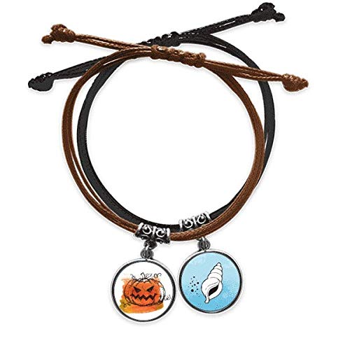 Pulsera de calabaza de Halloween ligera en cuero que no daña la piel delicada
