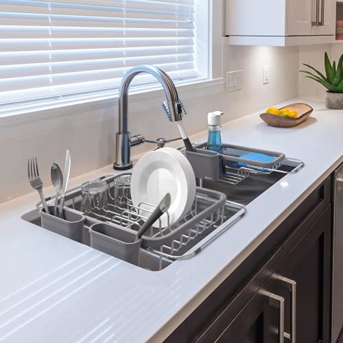 Shanik Expandable Draining Dish Rack - Over The Sink Dish Dr