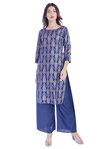 Image of Best Amazon Women's Kurti-Plazzo Comfortable Princess Cut Stitched Long Rayon Kurta-Palaazo - Designer Stylish and Readymade,Casual Dress for Women 3 /4 Sleeve