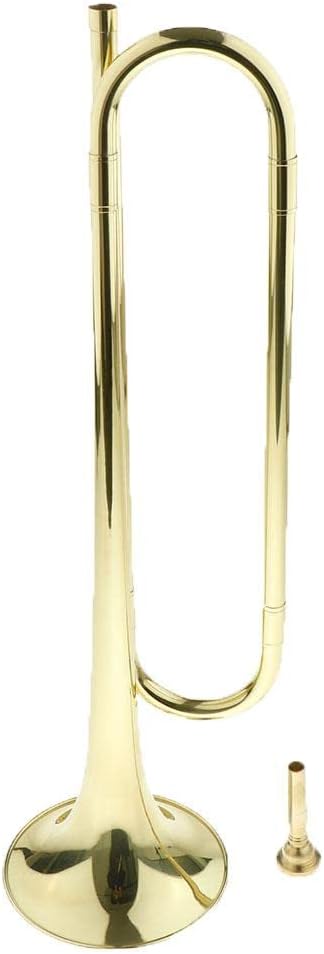 1 Piece Golden Students Trumpet Bugle Brass Instrument, Golden, 50.5 x 12.2cm