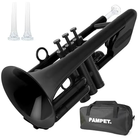 PAMPET SEA LION Professional Plastic C Trumpet Standard Trumpets Trumpet Set for Student Beginner C Trumpet Instrument Black Cover
