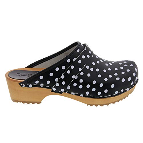 Image of Bjork Maja Wood Open Back Leather Clogs