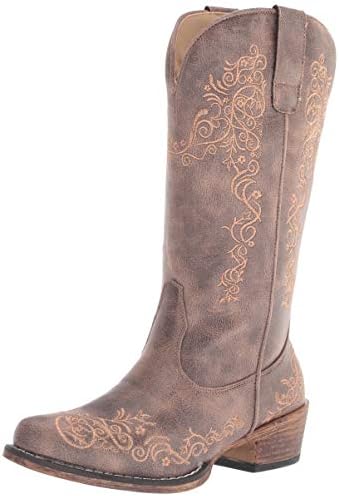 Roper Womens Riley Scroll Boot, Brown, 9