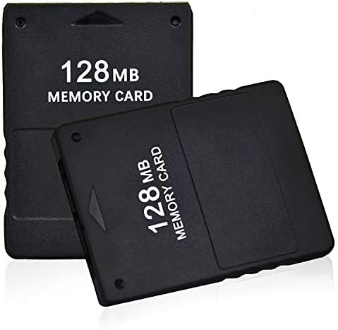TPFOON 2pcs Pack 128MB High Speed Game Memory Card Compatible with Sony Playstation 2 PS2 (Black)