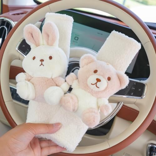 Image of 2-Pack Cute Auto Seat Belt Covers for Kids - Comfortable Safety Belt Protector Cushions, Shoulder Pad for Children & Baby Carriage Strap Covers - Enhances Seatbelt Safety & Comfort