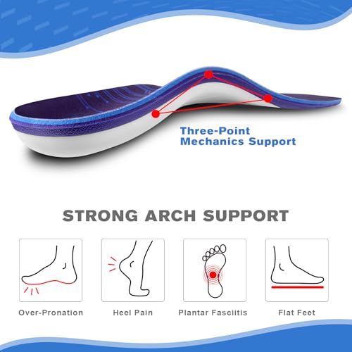 Image of Arch Support Insoles for Flat Feet, Work Boots, Plantar Fasciitis Relief