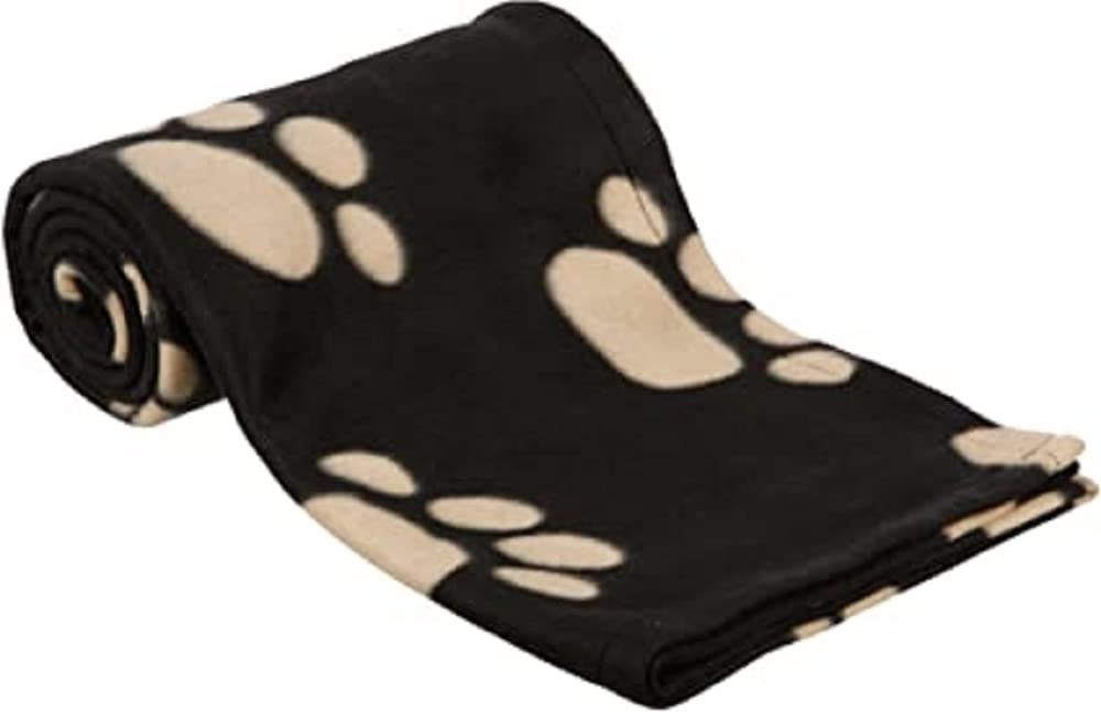 Trixie Manta para Perros Mascotas - Manta Sofa Suave Manta para Mascotas Perros Gatos Cálida Protección Manta Barney 150 x 100 cm Negro Beige