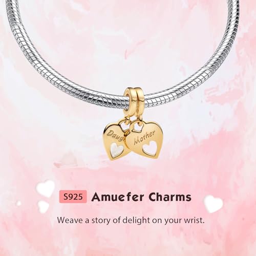 Image of Mothers Day Birthday Number Love Family Friendship Graduation Auntie Grandma Dad Mom Charms for Pandora Bracelets Necklaces, Gifts Women, for Anniversary Valentines Christmas