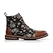 Polar Fox Brooke MPX806061A Floral Synthetic and Leather Lace-up Fashion Chukka Boots with Zipper Closure, Orchid Brown, 12