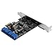 Phoneix PCI Express to Dual 20 Pin USB 3.0 PCI-e X1 to 2 Ports 19pin USB3.0 Header Support Low Profile Bracket