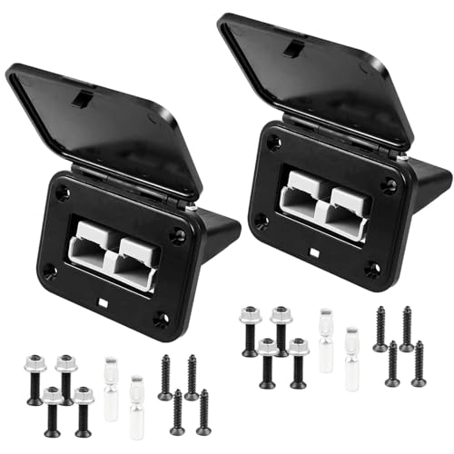 Image of 2Pcs Plug Mounting Panel, 175A Plug Panel Base with Dust Cover, Socket Panel for Anderson Connectors Flush Mount Recessed Plate